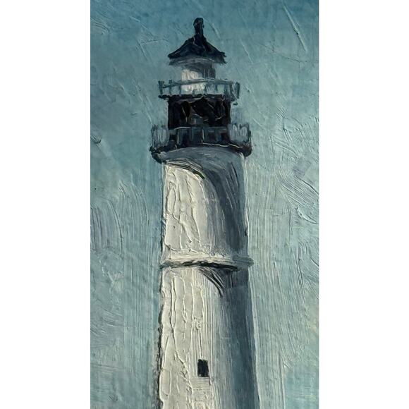 Vintage Framed Oil on Canvas Painting Portland Head Lighthouse, Maine Signed - Picture 6 of 16